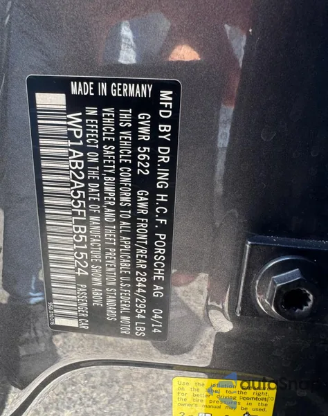 2015 Porsche Macan S z USA, uszkodzony, nr VIN WP1AB2A55FLB51524